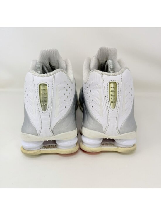 Nike Shox R4 Running Shoes White Metallic Silver Men’s Size 88 main image 5